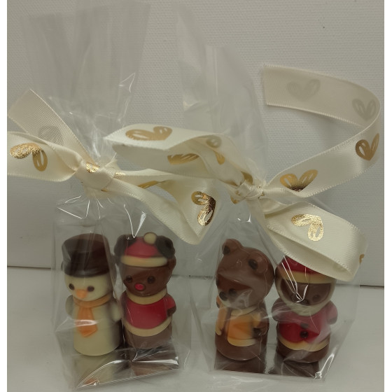 2 mini sujets en chocolats Noël